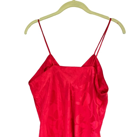 Victoria’s Secret Vintage Gold Tag Red Floral Lingerie Satin Dress - Picture 4 of 7